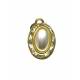 Ovale goudkleurige oorclips met parel hart en strass steentjes rand