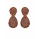 Oorclips | Bruin natuur effect | Leren accent