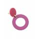 Oorclip | Paarse ring en roze cirkel | Mat acryl