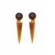 Oorclips | Bruine punt en bol | Goudkleurige details
