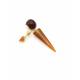 Oorclips | Bruine punt en bol | Goudkleurige details