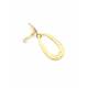 Oorclips | Goudkleurige oorclip donker strass steentje