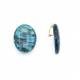 Oorclips | Turquoise marmerlook | Ovaal