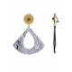 Oorclips | Zilvergrijs marmer design | Goudkleurige details
