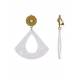 Oorclips wit met open design en goudkleurig oor stukje