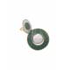 Oorclips | Retro cirkels in groen en zilver | Gouden details