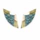 Oorclips met abstract design in natuurlijke groene kleuren