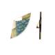 Oorclips | Zeegroen en parelmoer | Geometrisch design