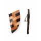 Oorclips | Mozaiekpatroon in zwart en terracotta | Geometrisch design
