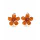 Mooie oranje oorclips in de vorm van een bloemetje