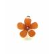 Mooie oranje oorclips in de vorm van een bloemetje