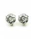 Ronde metalen oorclips met heldere iriserende strass