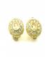 Ovale goudkleurige oorclip met strass steentjes