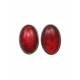 Rode ovale oorclips met kunsthars inleg