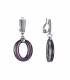 Paarse oorclips met ovale hanger van Belle Miss
