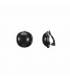 Ronde oorclips met zwarte halfronde kunstparel in gun black zetting