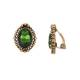 Ovale oorclips met groene facet steen in een goudkleurige zetting van Belle Miss