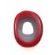 Culture Mix Rode ovale oorclips met helder witte inleg van parelmoer