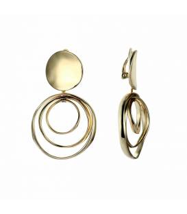 Goudkleurige oorclips met 3 verschillende groottes in ringen