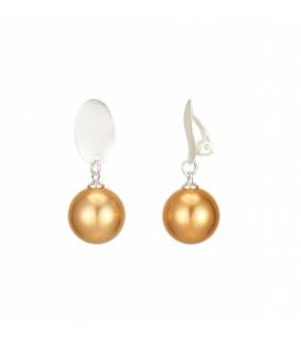 Oorclips met zilverkleurige clip en goudkleurige bolvormige hanger: Stijlvolle sieraden voor een verfijnde look!