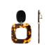 Bruine Oorclips met Dierenprint en Zwart Oorstukje - Trendy Fashion Accessoires