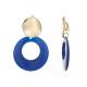 Trendy Blauwe Oorclips met Gouden Accent - Stijlvol en Comfortabel