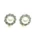 Mooie oorclips met heldere strass steentjes en witte parel