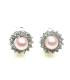 Mooie oorclips met heldere strass steentjes en roze parel