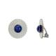 Zilverkleurige Oorclips met Blauw/Witte Steen - Trendy Mode Accessoire