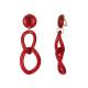 Rode lange oorclips met 2 ovale hangers