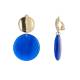 Elegante Blauwe Oorclips met Goudkleurig Accent - Must-Have Accessoire