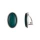 Groen Getinte Ovale Oorclips met Zilverkleurige Rand - Perfect voor Elegante Looks