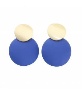 Oorclips Blauw en goudkleurig Luxe uitstraling