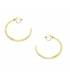 Goudkleurige creool oorclips met heldere strass steentjes
